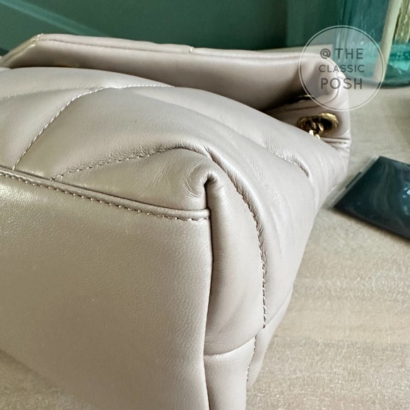 ❌SOLD❌Saint Laurent Loulou Puffer Small Darke Beige Gold HW - Picture 8 of 16